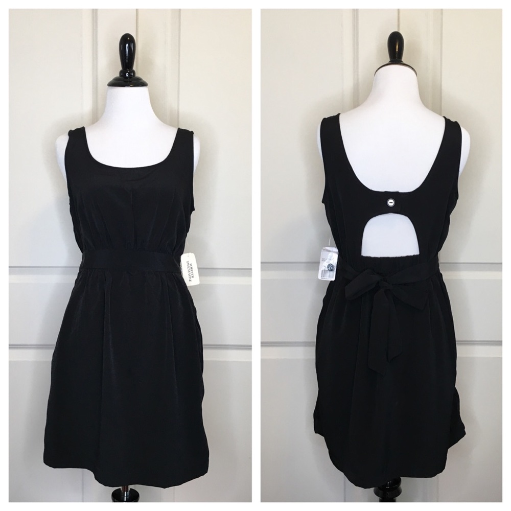 Black Waist Tie Dress